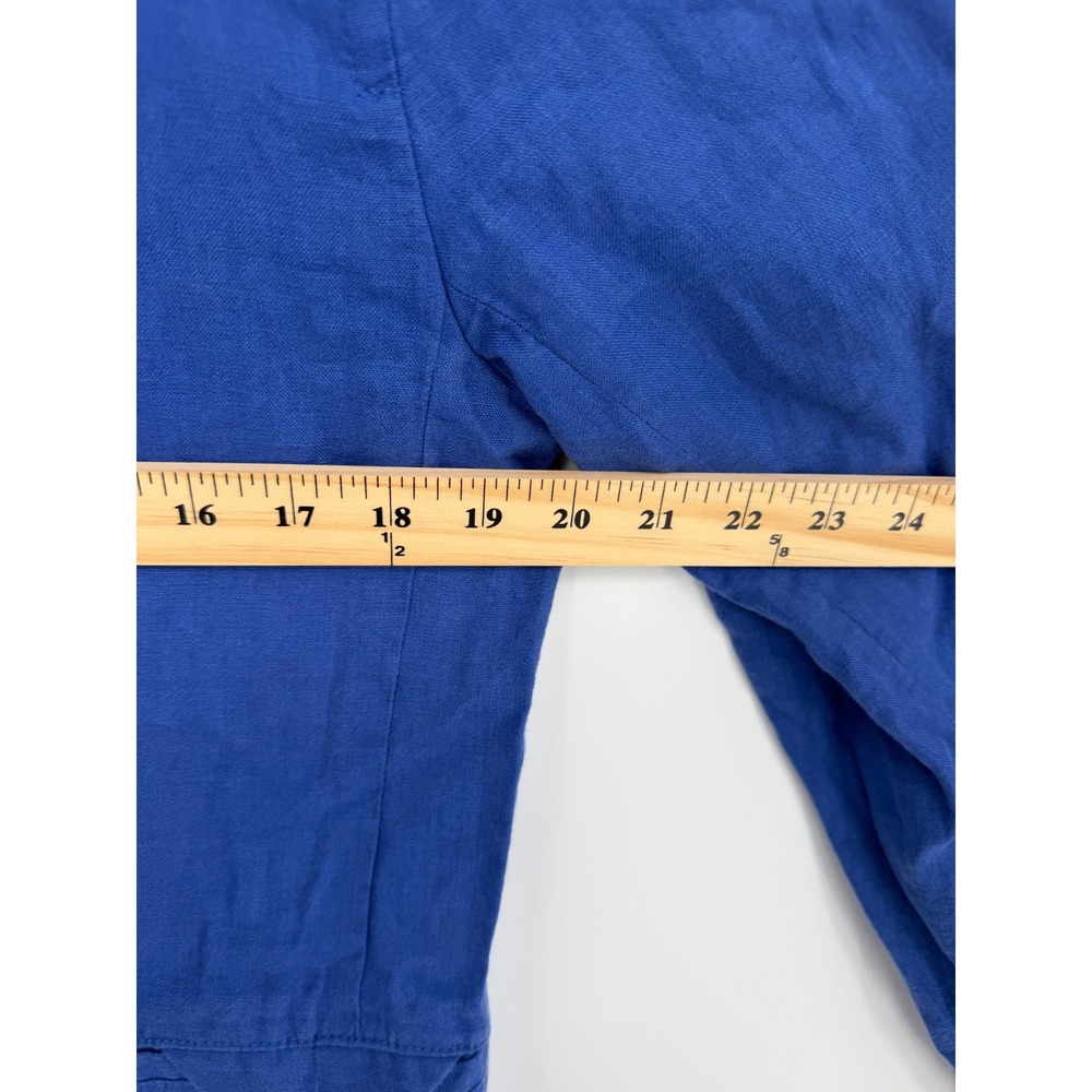 Madewell Linen Blazer S Blue Single Button Relaxed Coastal Grandmother Chic - Picture 4 of 9